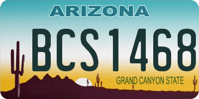 AZ license plate BCS1468