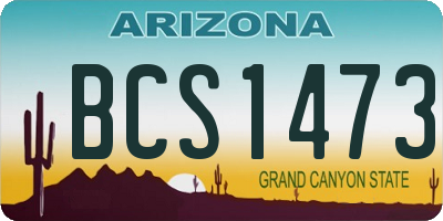 AZ license plate BCS1473