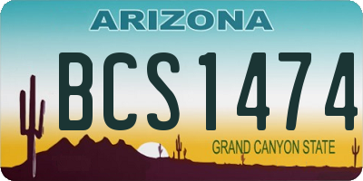 AZ license plate BCS1474