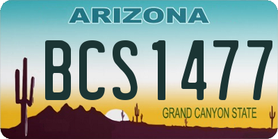 AZ license plate BCS1477