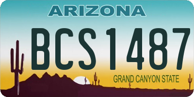 AZ license plate BCS1487