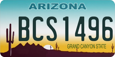 AZ license plate BCS1496