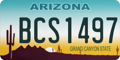 AZ license plate BCS1497