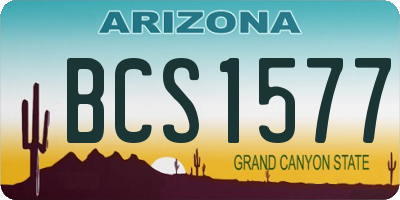 AZ license plate BCS1577