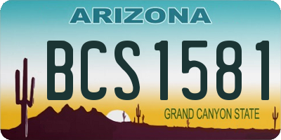 AZ license plate BCS1581