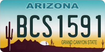 AZ license plate BCS1591