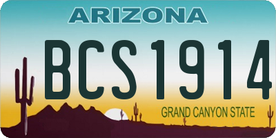 AZ license plate BCS1914