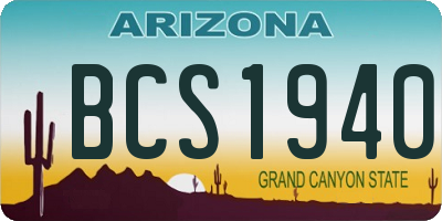 AZ license plate BCS1940