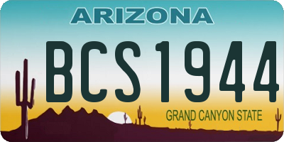 AZ license plate BCS1944