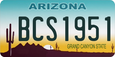 AZ license plate BCS1951