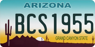 AZ license plate BCS1955