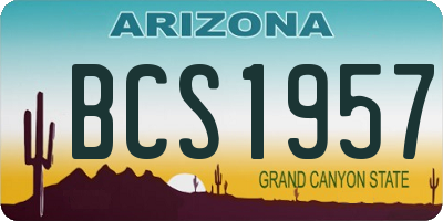 AZ license plate BCS1957