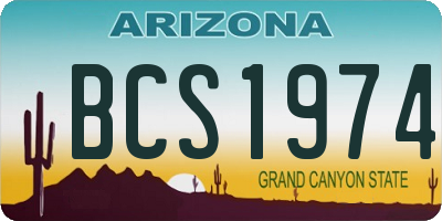 AZ license plate BCS1974