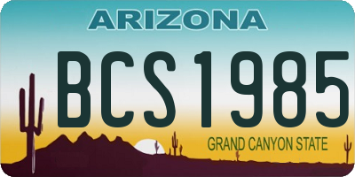 AZ license plate BCS1985