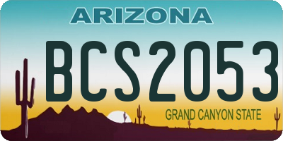 AZ license plate BCS2053