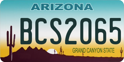 AZ license plate BCS2065