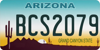 AZ license plate BCS2079