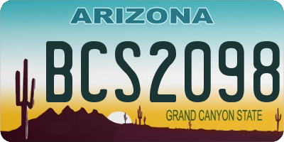 AZ license plate BCS2098