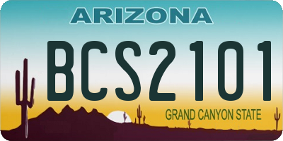 AZ license plate BCS2101