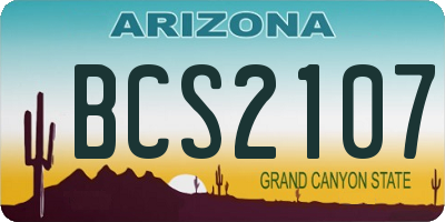 AZ license plate BCS2107