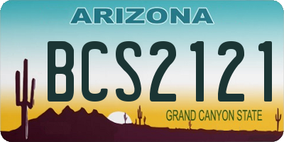 AZ license plate BCS2121