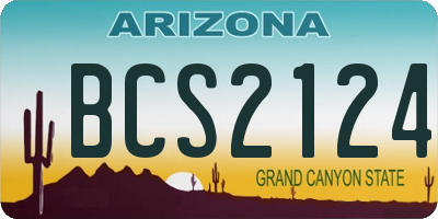 AZ license plate BCS2124