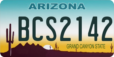 AZ license plate BCS2142