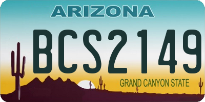 AZ license plate BCS2149