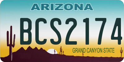 AZ license plate BCS2174