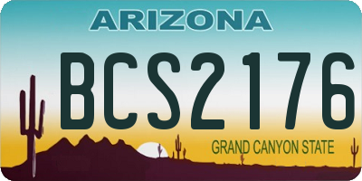 AZ license plate BCS2176