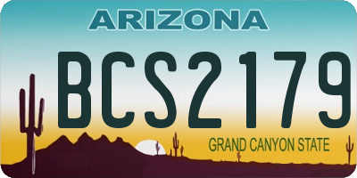 AZ license plate BCS2179