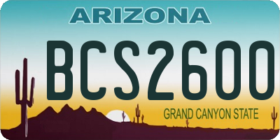 AZ license plate BCS2600