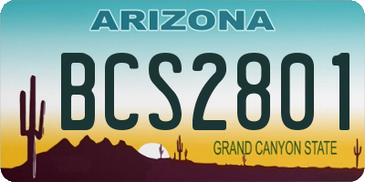 AZ license plate BCS2801