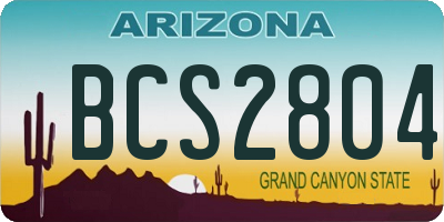 AZ license plate BCS2804