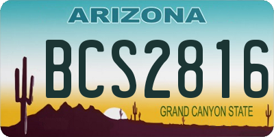 AZ license plate BCS2816