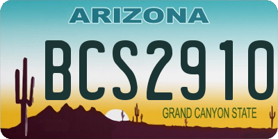 AZ license plate BCS2910