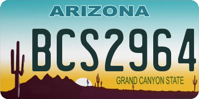 AZ license plate BCS2964