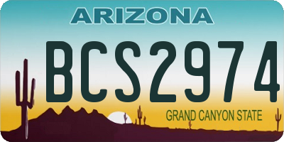 AZ license plate BCS2974