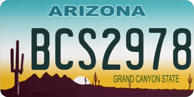 AZ license plate BCS2978