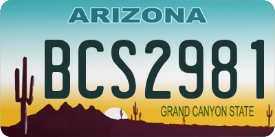 AZ license plate BCS2981