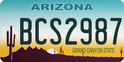 AZ license plate BCS2987