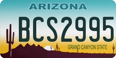 AZ license plate BCS2995