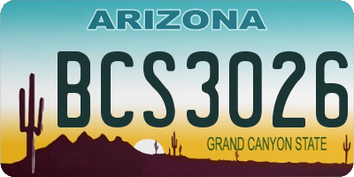 AZ license plate BCS3026