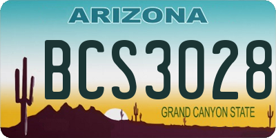 AZ license plate BCS3028