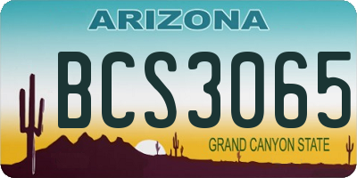 AZ license plate BCS3065