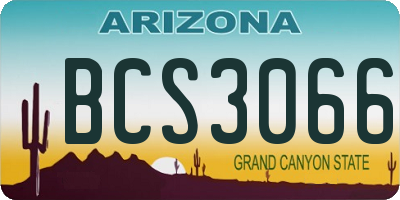 AZ license plate BCS3066