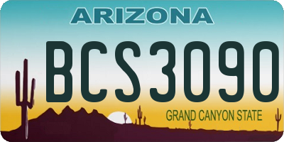 AZ license plate BCS3090