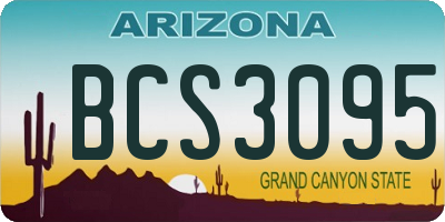 AZ license plate BCS3095