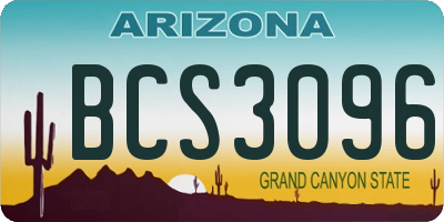 AZ license plate BCS3096