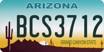 AZ license plate BCS3712